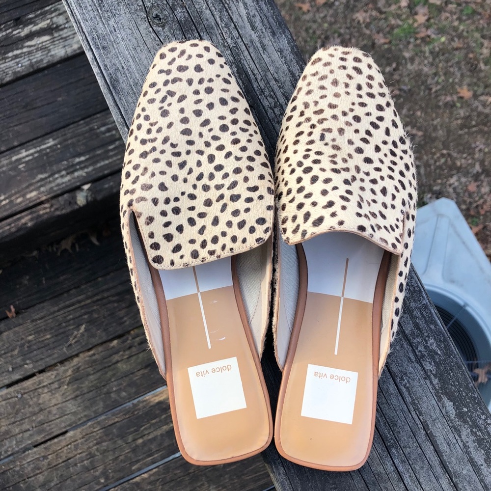 Dolce Vita Leopard Calf Hair Mule